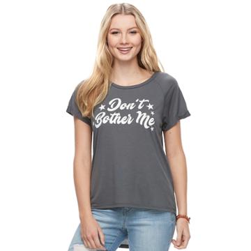 Juniors' Freeze Don't Bother Me Graphic Tee, Teens, Size: Large, Grey (charcoal)