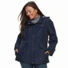 Plus Size D.e.t.a.i.l.s Radiance Hooded Lightweight Jacket, Women's, Size: 2xl, Med Blue