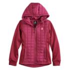 Girls 7-16 Reebok Spyder Fleece & Quilted Midweight Bubble Jacket, Size: 10-12, Red