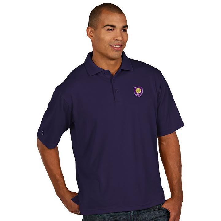Men's Antigua Orlando City Sc Xtra-lite Desert-dry Pique Performance Polo, Size: Xxl, Drk Purple