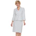 Women's Le Suit Wavy Stripe Jacket & Skirt Suit, Size: 8, Light Blue