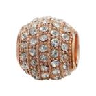 Individuality Beads Crystal 14k Rose Gold Over Silver Bead, Women's, White