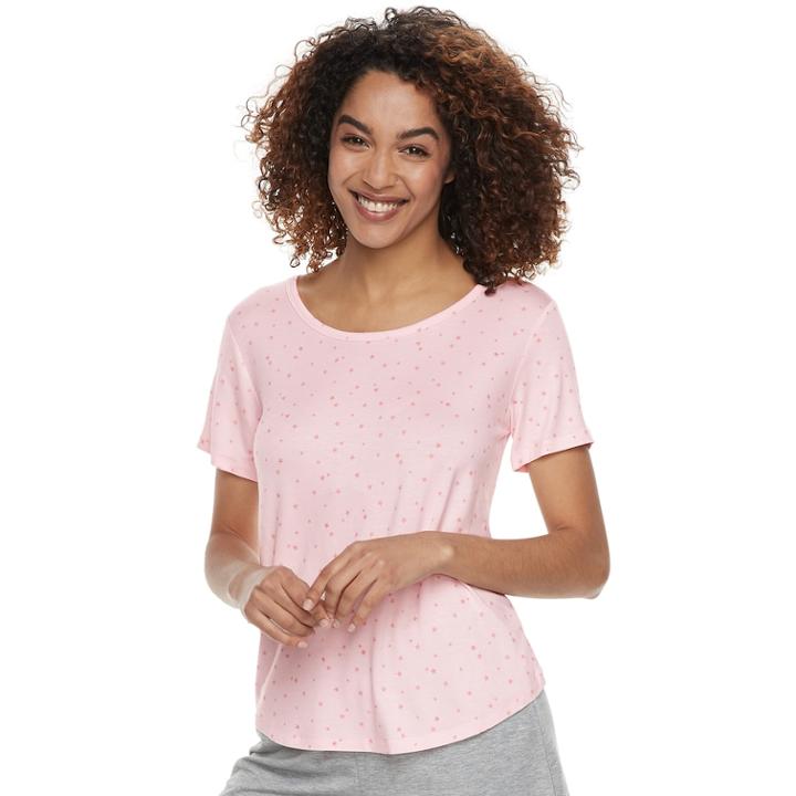 Women's Sonoma Goods For Life&trade; Pleated Crewneck Tee, Size: Large, Light Pink