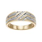 Men's Two Tone 10k Gold Diamond Accent Ring, Size: 11, White