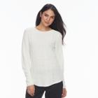 Women's Croft & Barrow&reg; Pointelle Sweater, Size: Xs, White