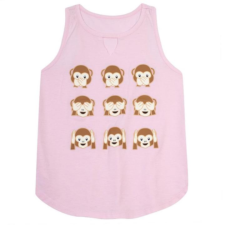 Girls 7-16 Harper & Elliott Keyhole Graphic Tank Top, Girl's, Size: Medium, Light Pink