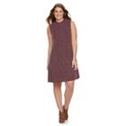 Juniors' Plus Size Almost Famous Ribbed Mockneck Swing Dress, Girl's, Size: 1xl, Drk Purple