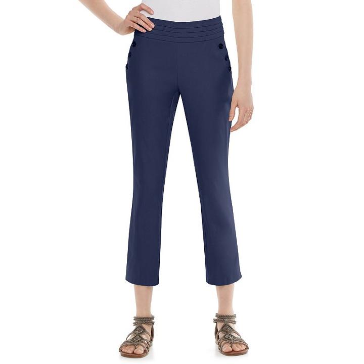 Juniors' Joe B Button-accent Ankle Pants, Girl's, Size: Large, Blue (navy)