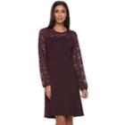 Women's Apt. 9&reg; Lace Yoke A-line Dress, Size: Xxl, Purple