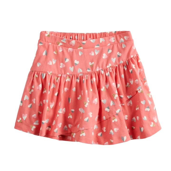 Girls 4-10 Jumping Beans&reg; Printed Tulip Tiered Skort, Size: 5, Lt Orange