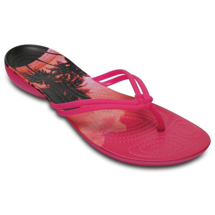 Crocs Isabella Women's Graphic Flip-flops, Size: 9, Light Pink