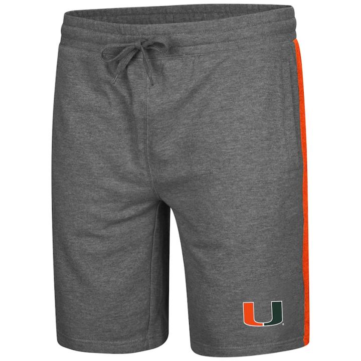 Men's Colosseum Miami Hurricanes Sledge Ii Terry Shorts, Size: Large, Med Grey