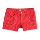 Girls 7-16 So&reg; Americana Fringe Jean Shorts, Size: 8, Med Red