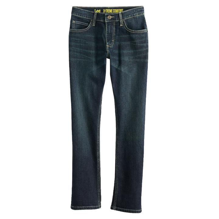 Boys 8-20 & Husky Lee Straight-fit Stretch Jeans, Size: 8, Med Blue