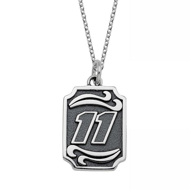 Insignia Collection Nascar Denny Hamlin Stainless Steel 11 Pendant, Women's, Size: 18, Grey