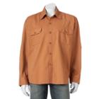 Men's Bear River Classic-fit Washed Twill Button-down Shirt, Size: Large, Red/coppr (rust/coppr)