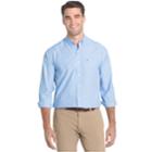 Men's Izod Coolfx Classic-fit Tattersall Plaid Moisture-wicking Button-down Shirt, Size: Medium, Blue