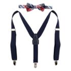Boys Chaps 2-piece Plaid Suspenders & Bow Tie Set, Boy's, Red