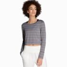 Women's Danskin Cutout Back Long Sleeve Top, Size: Small, Grey (charcoal)