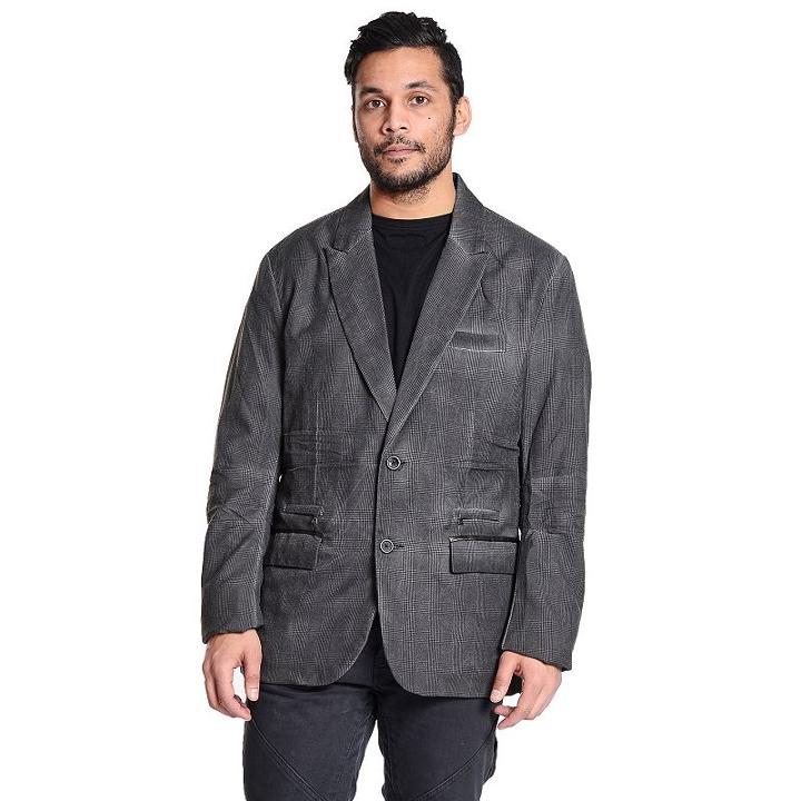 Men's Excelled Gray Classic Tweed Blazer, Size: Large, Grey