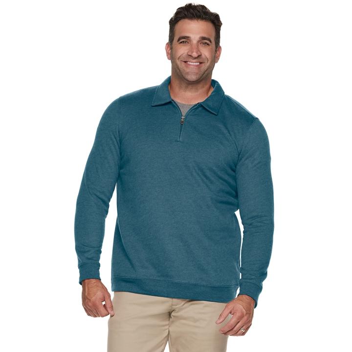 Big & Tall Croft & Barrow® Classic-fit Extra-soft Quarter-zip Pullover, Men's, Size: 3xb, Dark Blue