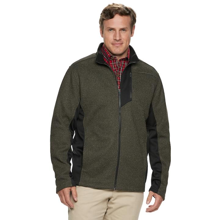Big & Tall Izod Shaker Fleece Jacket, Men's, Size: 3xl Tall, Dark Grey