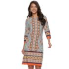 Women's Suite 7 Printed Shift Dress, Size: 14, Aqua Orange