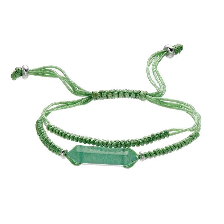 Healing Stone Aventurine Crystal Adjustable Cord Bracelet, Women's, Green