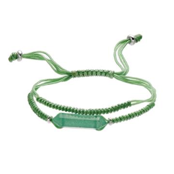 Healing Stone Aventurine Crystal Adjustable Cord Bracelet, Women's, Green