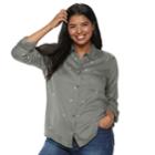 Juniors' Plus Size So&reg; Plaid Button Down Shirt, Teens, Size: 3xl, Green