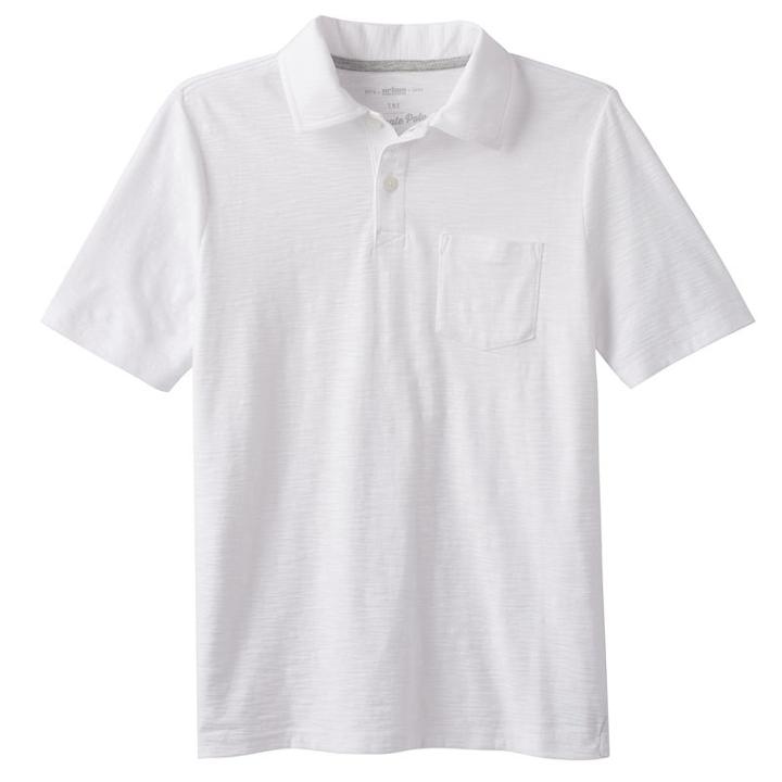 Boys 8-20 Urban Pipeline&reg; Ultimate Slubbed Polo, Boy's, Size: Large, White