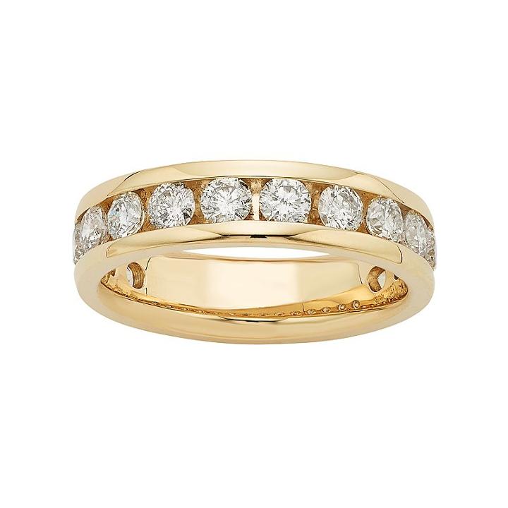 14k Gold 1 1/2 Carat T.w. Diamond Anniversary Ring, Women's, Size: 7.50, White