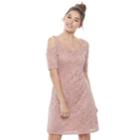Juniors' Liberty Love Cold-shoulder Lace Shift Dress, Teens, Size: Medium, Pink