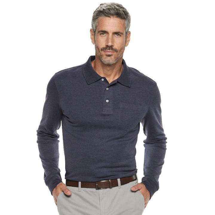 Men's Croft & Barrow&reg; Classic-fit Easy-care Interlock Polo, Size: Small, Drk Purple