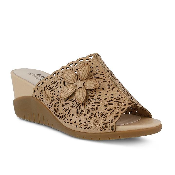 Spring Step Togo Women's Wedge Sandals, Size: 38, Med Beige