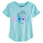 Girls 7-16 Guardians Of The Galaxy Vol. 2 Groot Face Graphic Tee, Size: Large, Light Blue