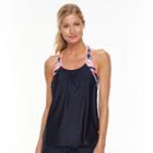 Women's Zeroxposur Racerback Mock-layer Tankini Top, Size: 6, Orange Oth