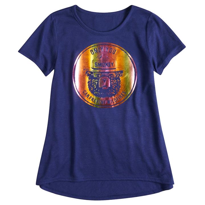 Girls 7-16 Smokey Bear Only You Can Prevent Wildfires Graphic Tee, Size: Small, Blue (navy)