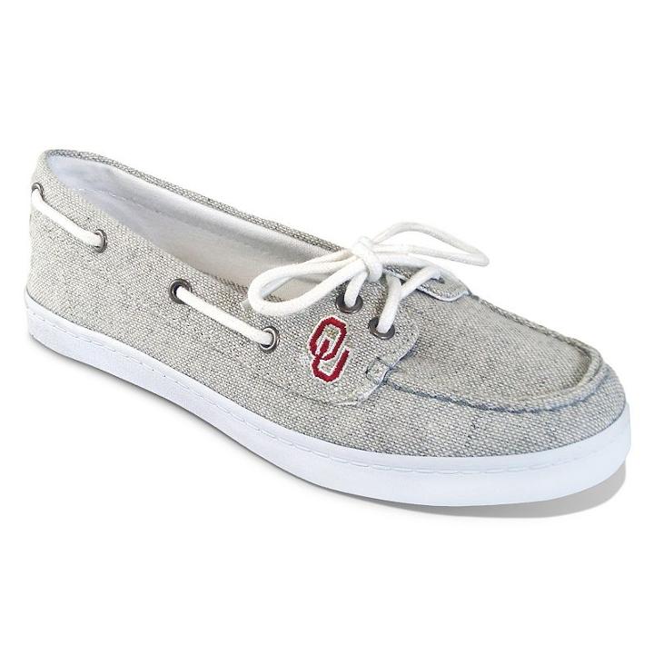 Women's Campus Cruzerz Oklahoma Sooners Kauai Boat Shoes, Size: 11, Grey