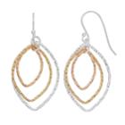 Primavera Tri-tone Sterling Silver Open Marquise Drop Earrings, Women's, Gold