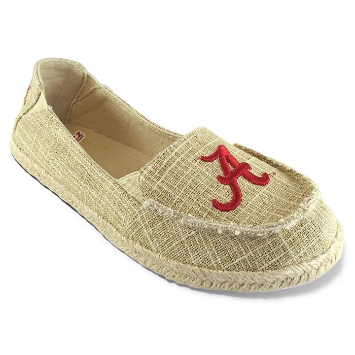 Women's Campus Cruzerz Alabama Crimson Tide Sparkle Cabo Slip-on Shoes, Size: 10, Beig/green (beig/khaki)