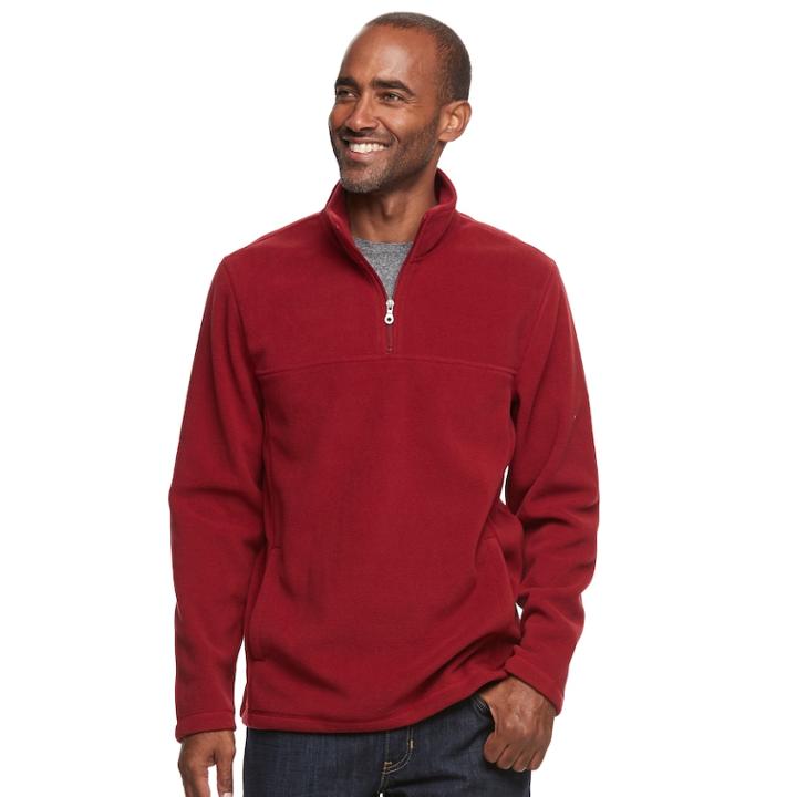 Men's Croft & Barrow&reg; Arctic Fleece Quarter-zip Pullover, Size: Xxl, Dark Red