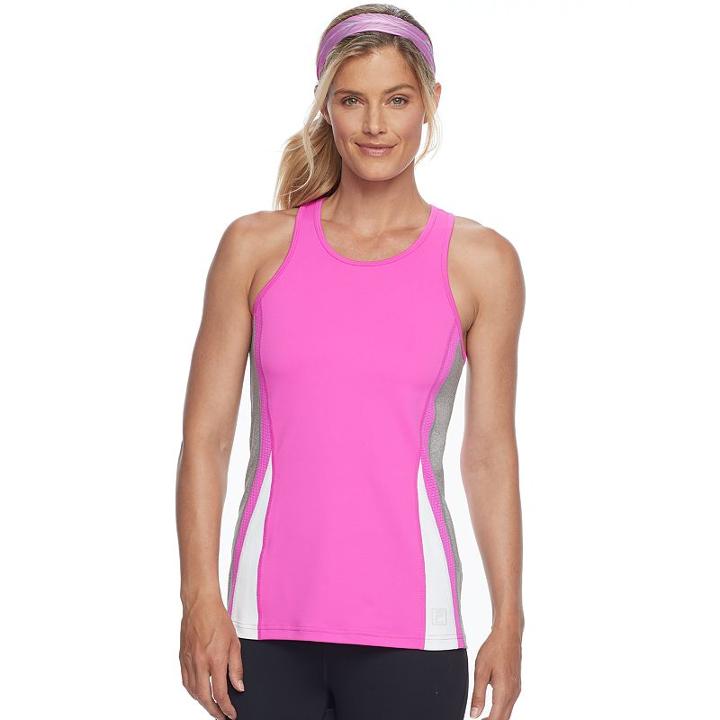 Women's Fila Sport&reg; High Neck Racerback Tank, Size: Small, Light Grey