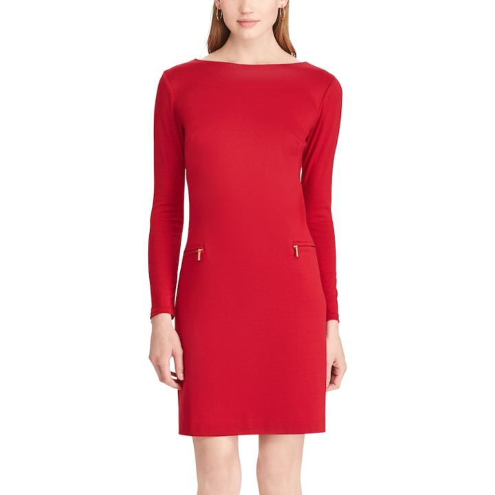 Women's Chaps Ponte Sheath Dress, Size: 8, Red