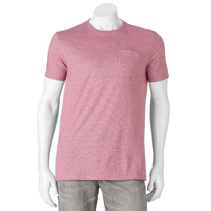 Men's Apt. 9&reg; Modern-fit Striped Crewneck Tee, Size: Small, Red