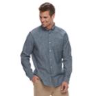 Men's Sonoma Goods For Life&trade; Modern-fit Long Sleeve Solid Poplin Button-down Shirt, Size: Large, Light Blue