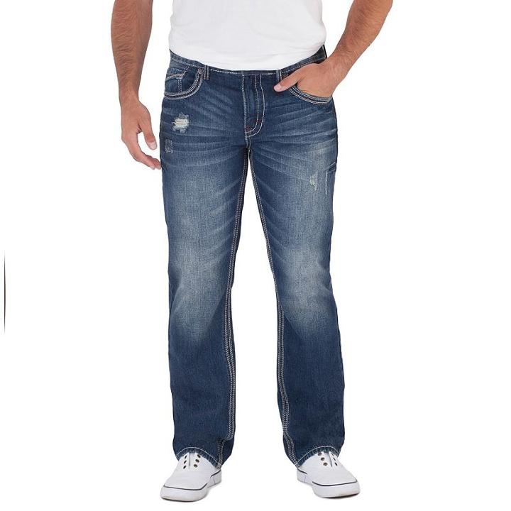 Men's Axe & Crown Slim Straight Jeans, Size: 32x34, Dark Blue
