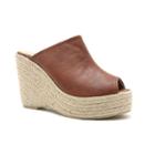 Qupid Deb Women's Slip-on Wedge Sandals, Girl's, Size: 6.5, Med Brown