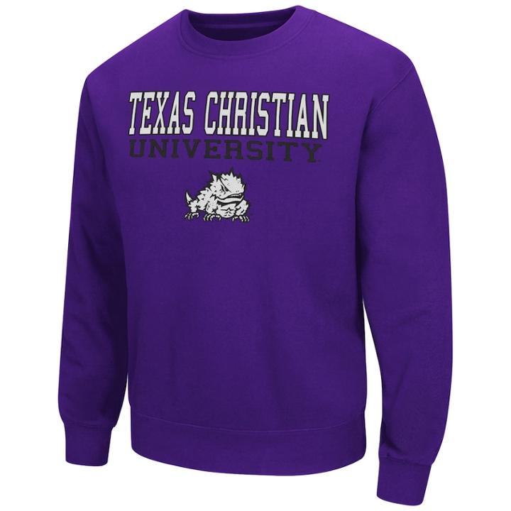 Men's Tcu Horned Frogs Fleece Sweatshirt, Size: Medium, Drk Purple