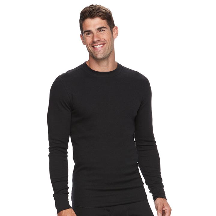 Big & Tall Croft & Barrow&reg; Classic-fit Solid Thermal Crewneck Tee, Men's, Size: 3xl Tall, Black
